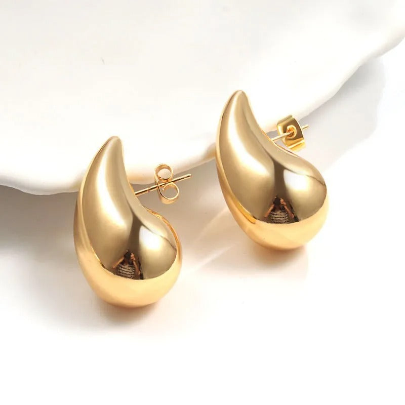 Boucles d’oreilles Goutte d’Eau plaquées or 18K