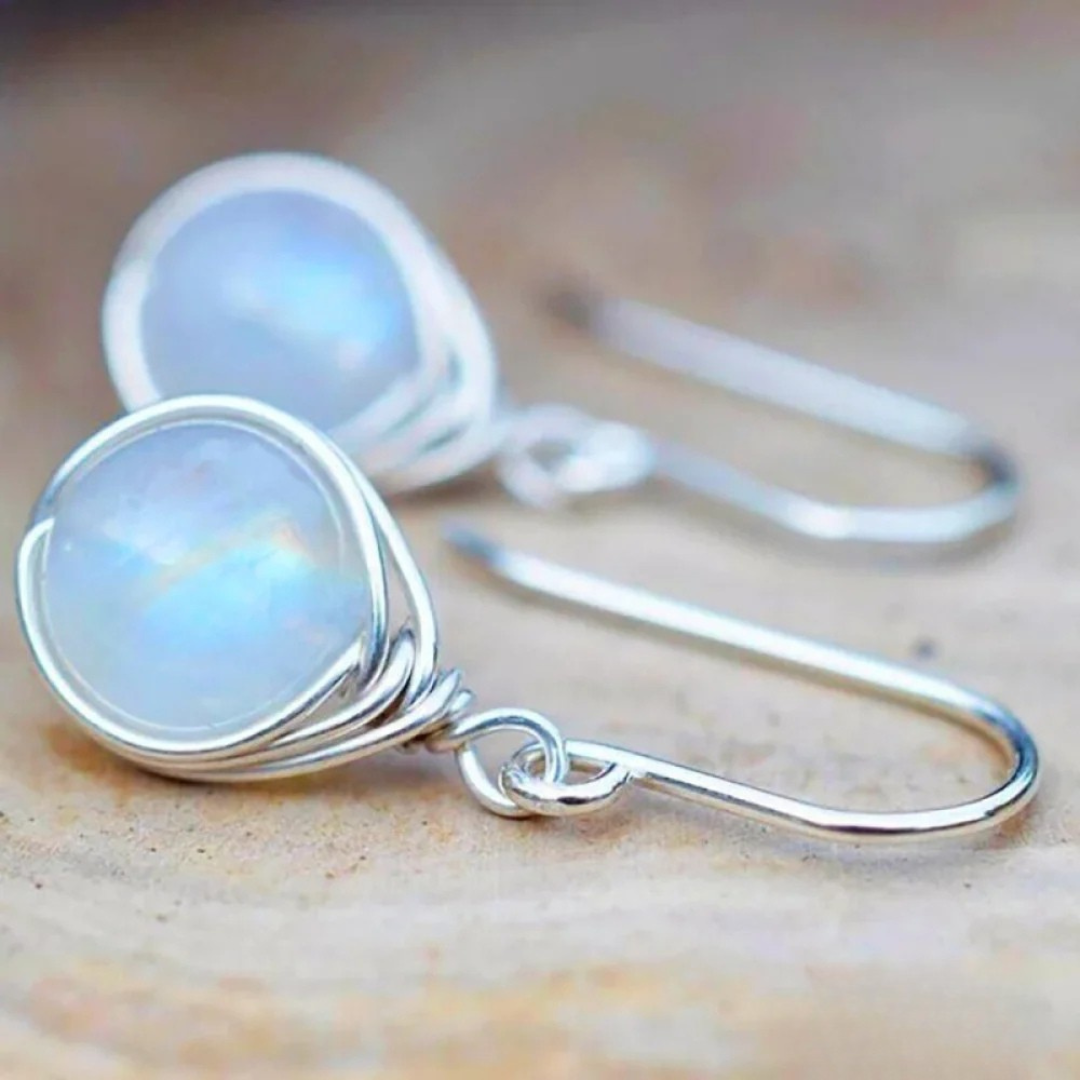 Boucles d’oreilles vintage effet Pierre de lune