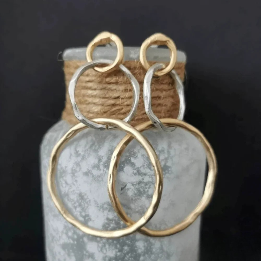 Boucles d'oreilles créoles vintage en finition or et argent