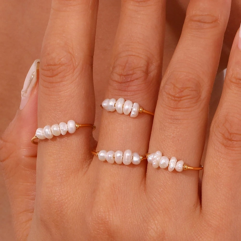 Bague Perle d’Eau Douce plaquée or 18K
