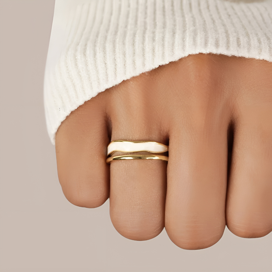 Bague Ajustable Superposée plaquée or 18K