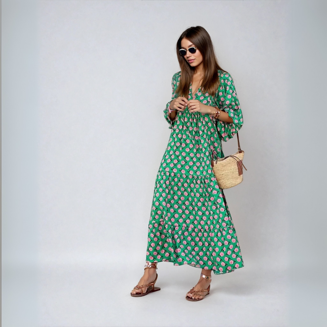 Elin | Robe Maxi Boho en Coton Doux