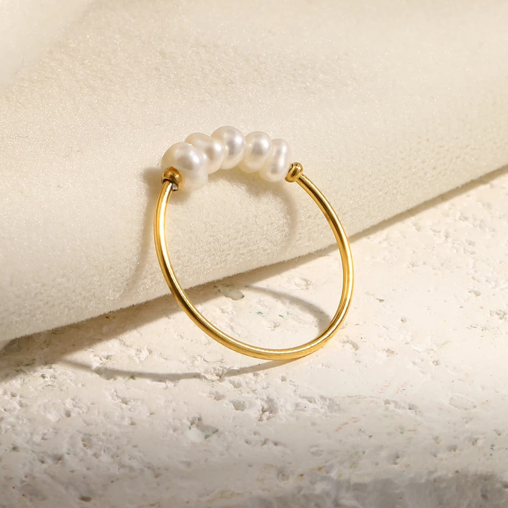 Bague Perle d’Eau Douce plaquée or 18K