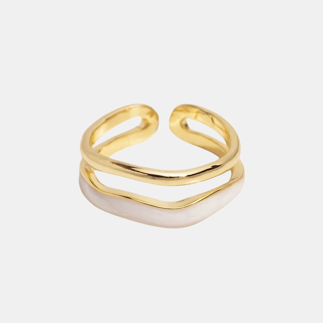 Bague Ajustable Superposée plaquée or 18K