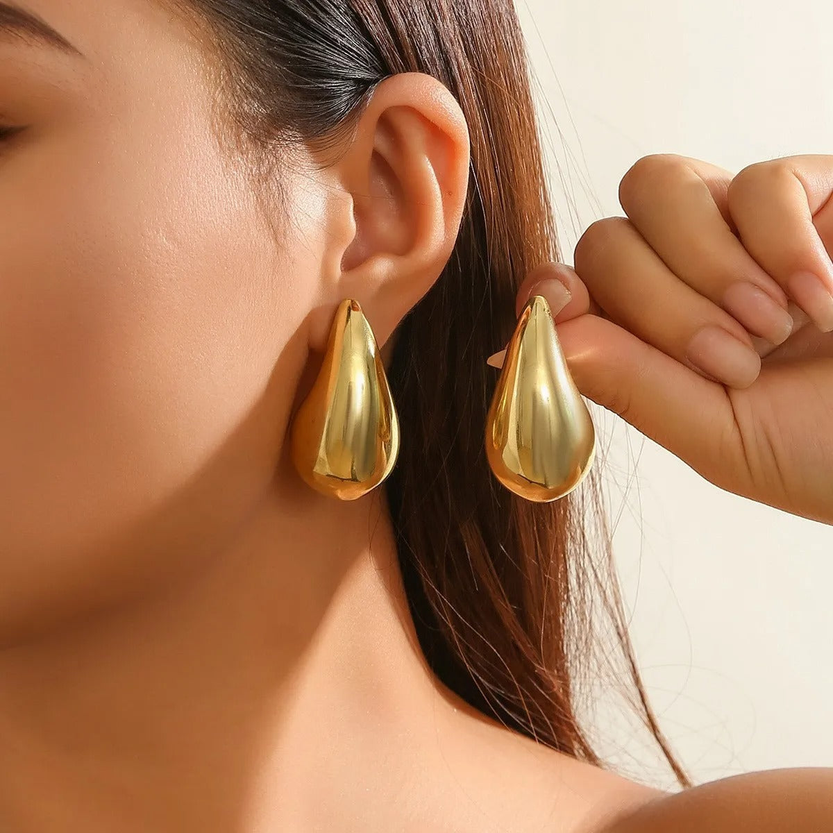 Boucles d’oreilles Goutte d’Eau plaquées or 18K
