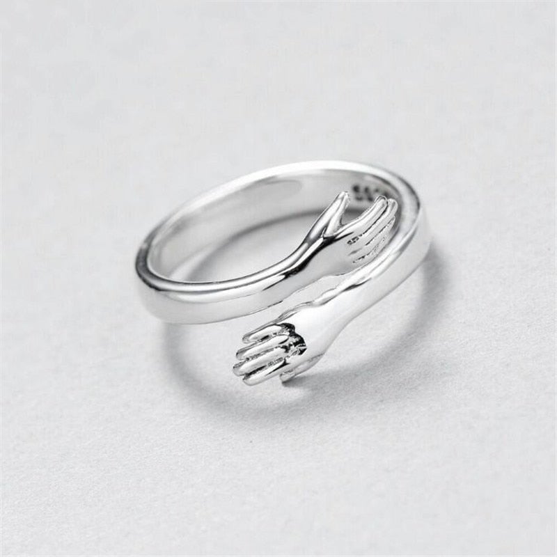 Bague câline ajustable argentée