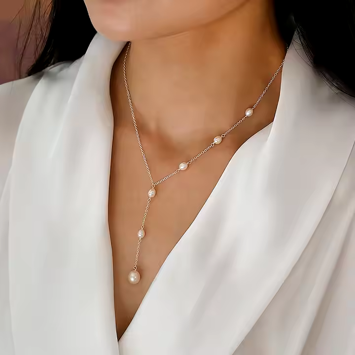 Collier Vintage effet Perles Suspendues