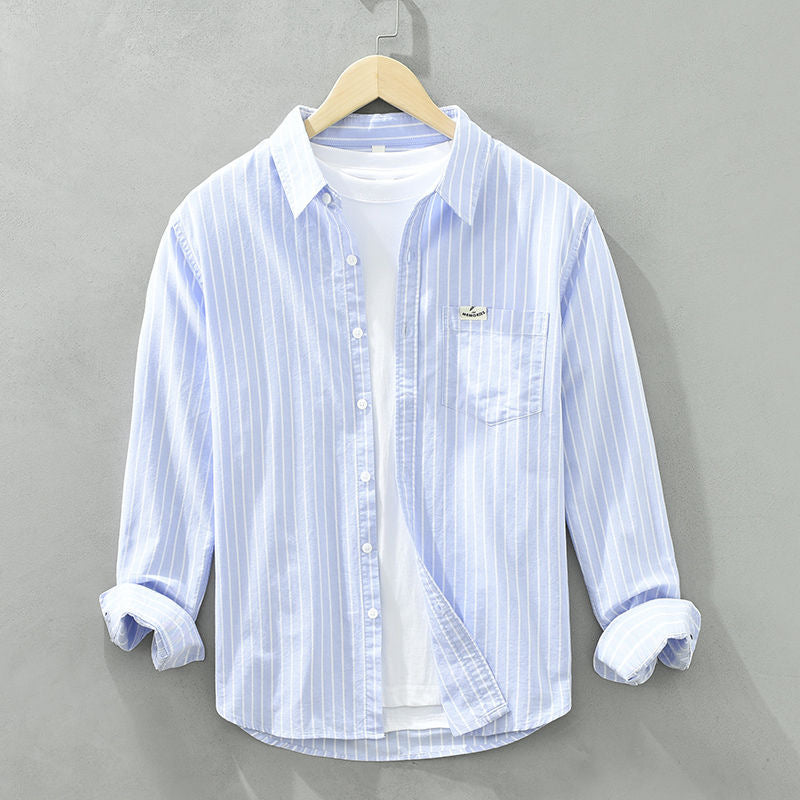 BRUNO | CHEMISE À RAYURES CLASSIQUE EN COTON POUR ÉLÉGANCE ET CONFORT