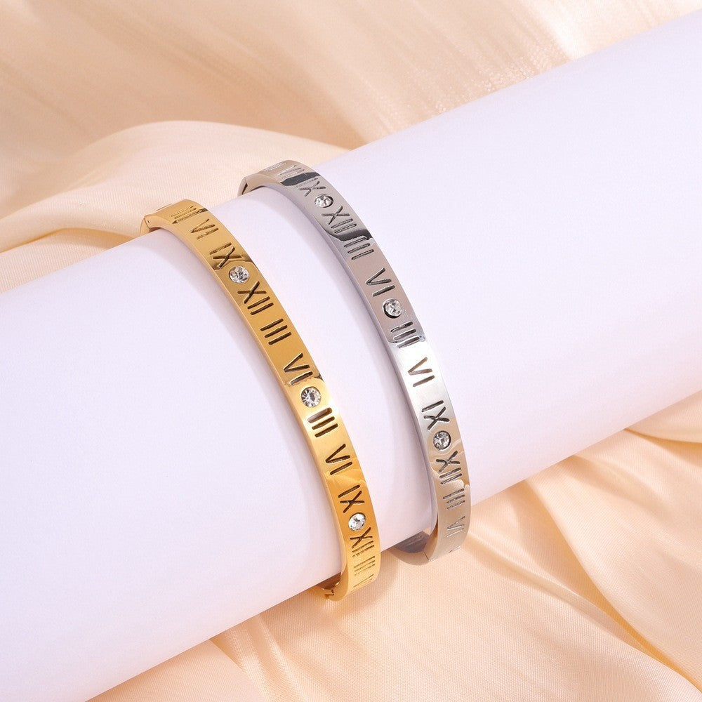Bracelet en Titane avec Chiffres Romains