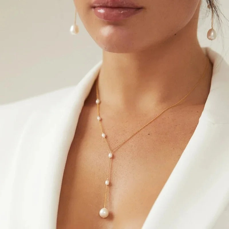 Collier Vintage effet Perles Suspendues