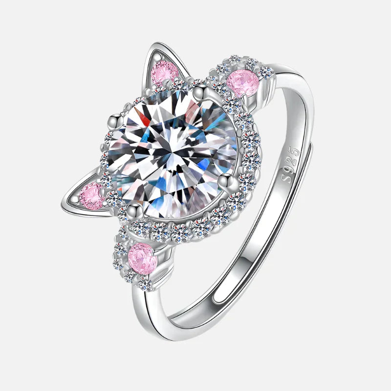 MINA – Bague à oreilles de chat réglable en argent 925