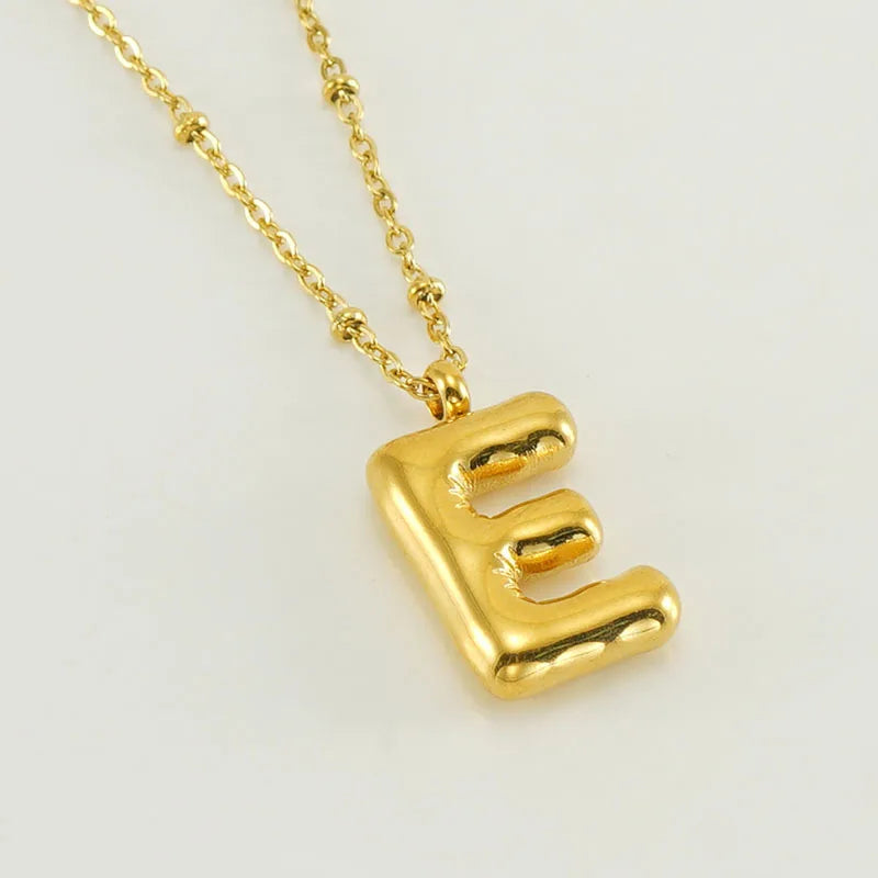 Collier spécial initiales plaqué or 18 carats avec bulles de ballon