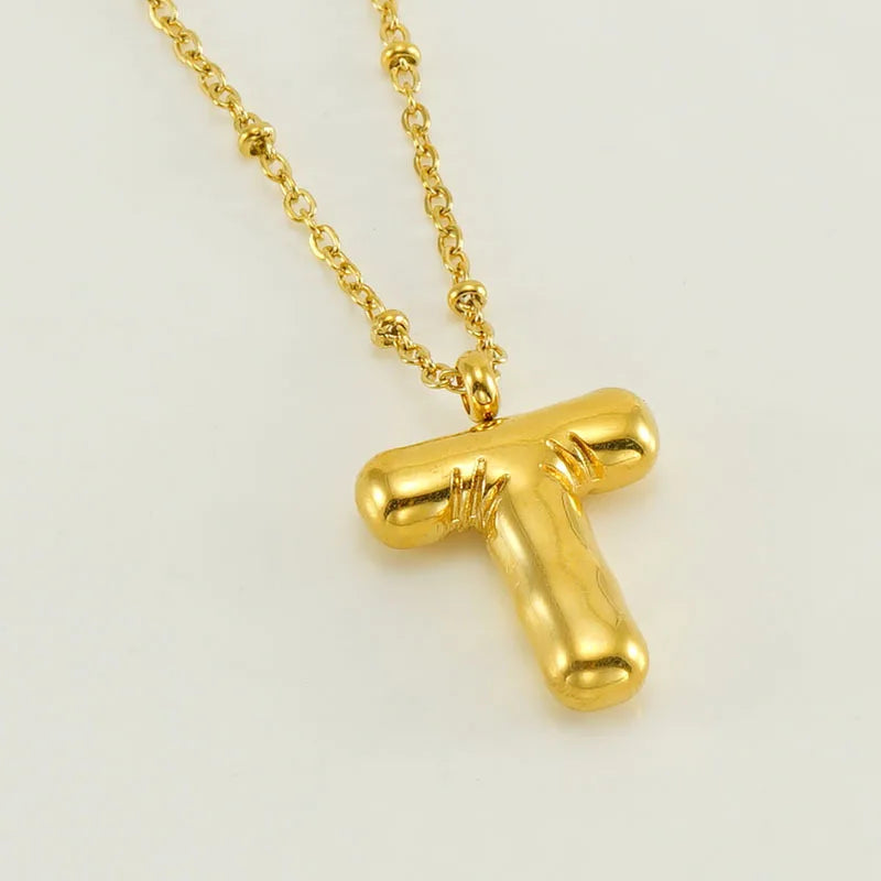 Collier spécial initiales plaqué or 18 carats avec bulles de ballon