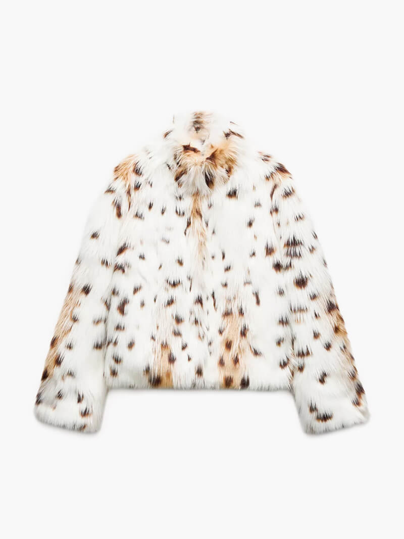 Yani - Veste en Fourrure Imprimé Léopard