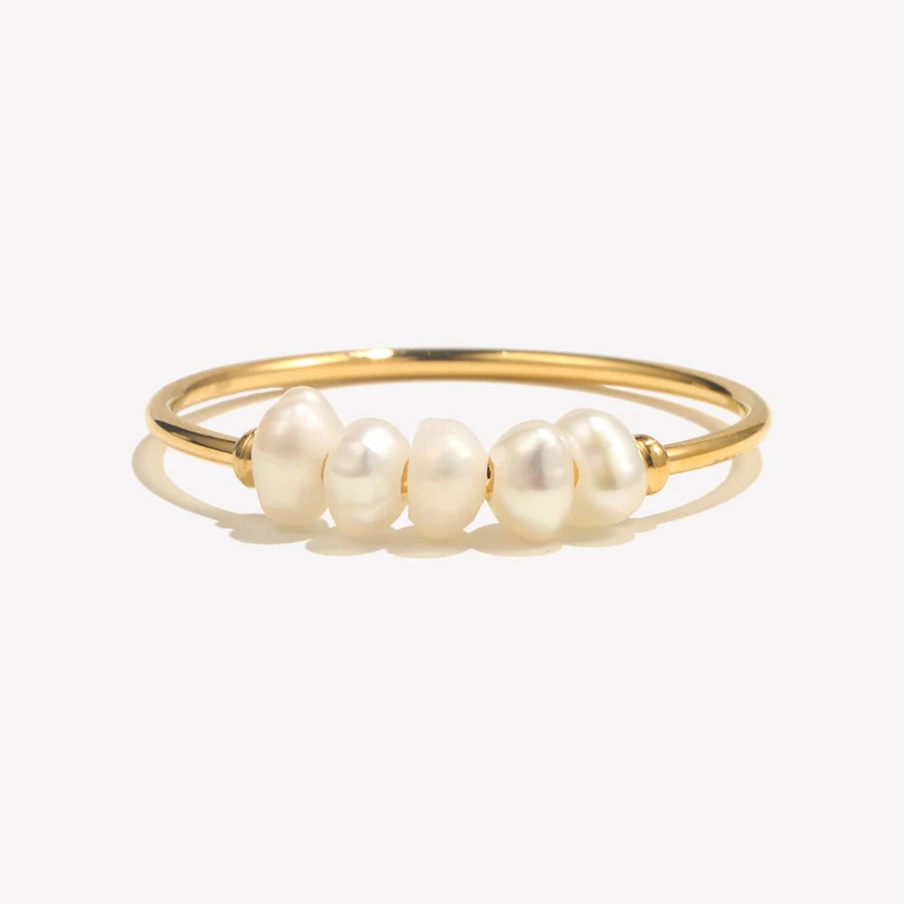 Bague Perle d’Eau Douce plaquée or 18K