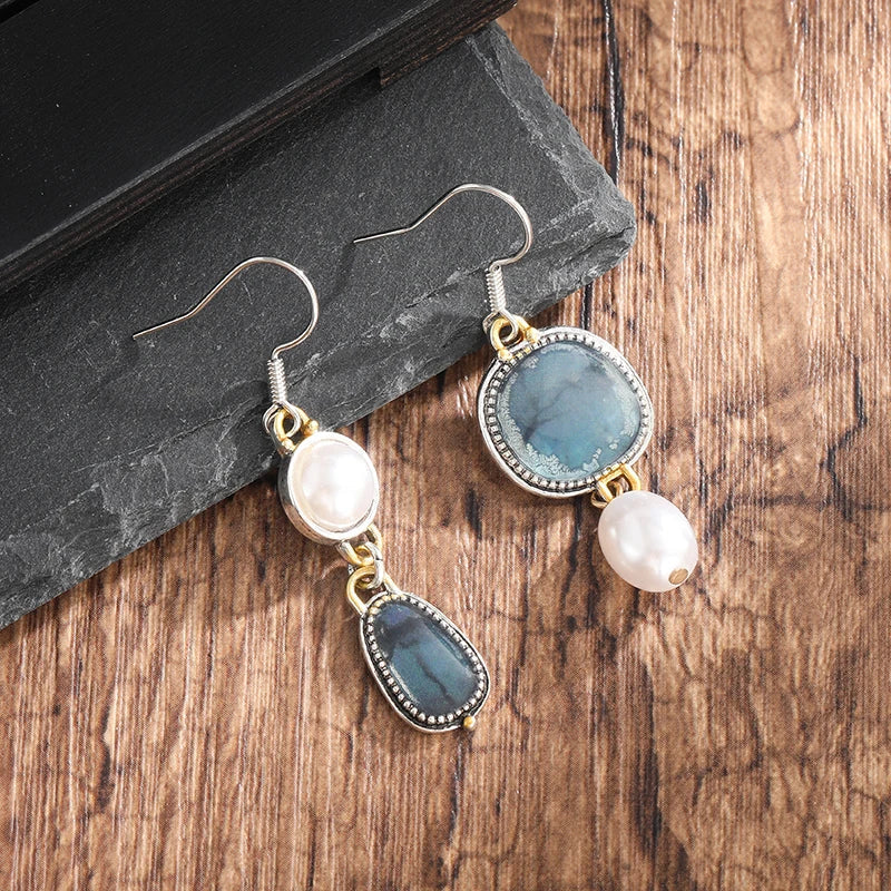 Boucles d'Oreilles Vintage en Pierre