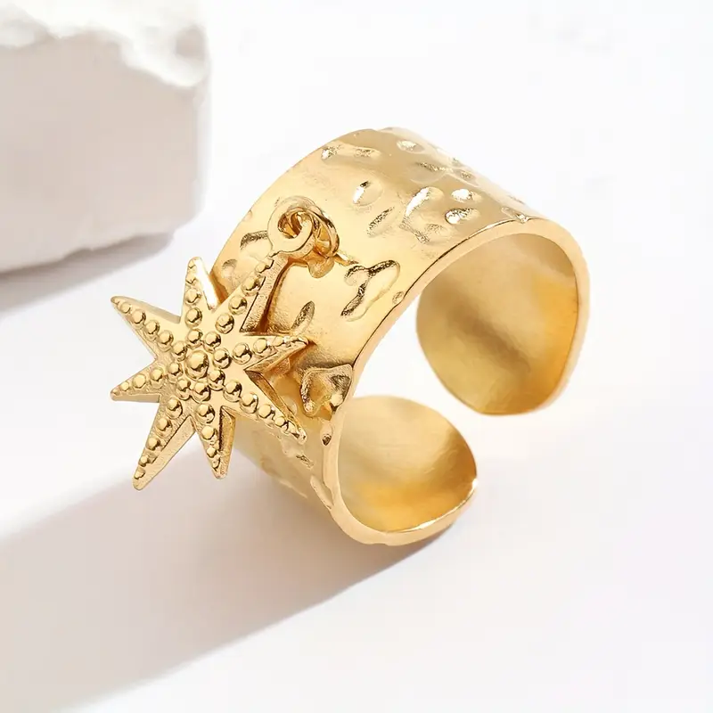 Bague ouverte Étoile Dorée
