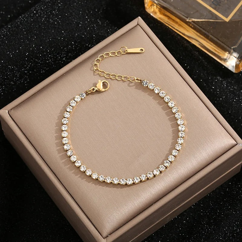 Bracelet Zircon Brillant plaqué or 18K