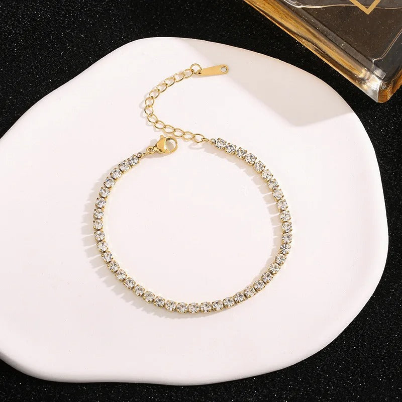 Bracelet Zircon Brillant plaqué or 18K