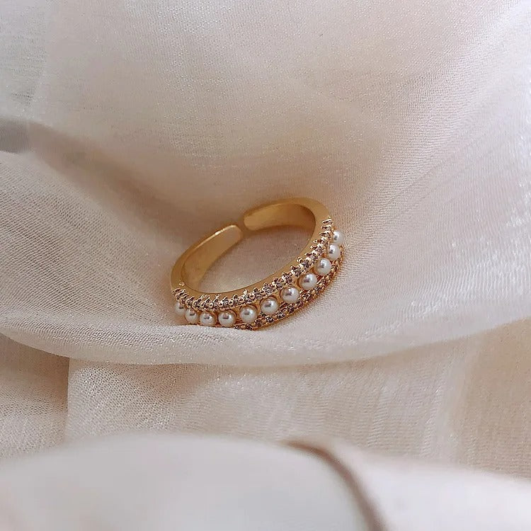 Bague Perle Ouverte plaquée or 18K