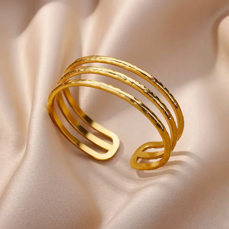Bracelet Ajustable Égyptien Ankh plaqué or 18K