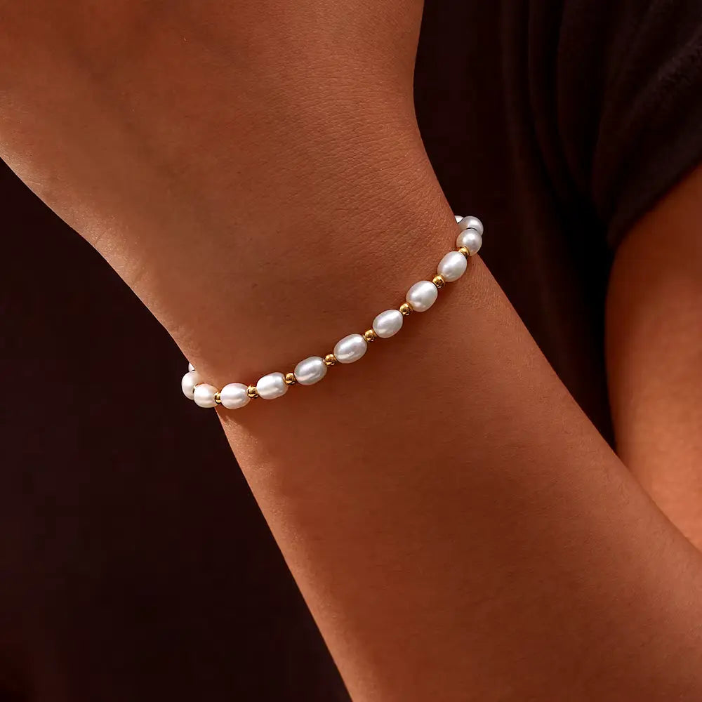 Bracelet Vintage effet Perles Naturelles