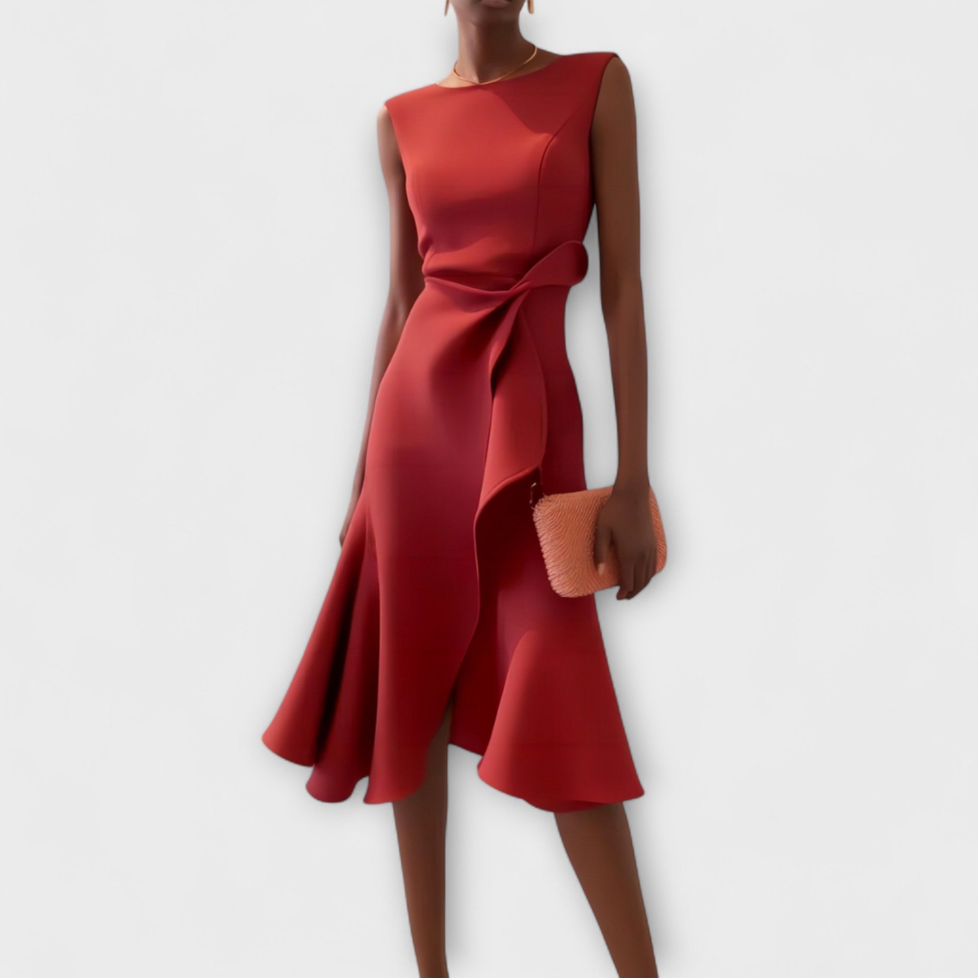 JULIETTE | ROBE MIDI DRAPÉE ASYMÉTRIQUE