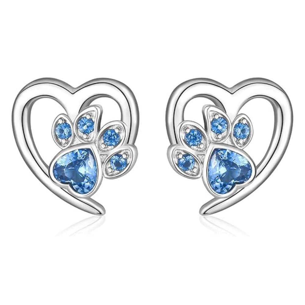 YANI – Boucles d'oreilles en forme de patte de cœur en argent 925