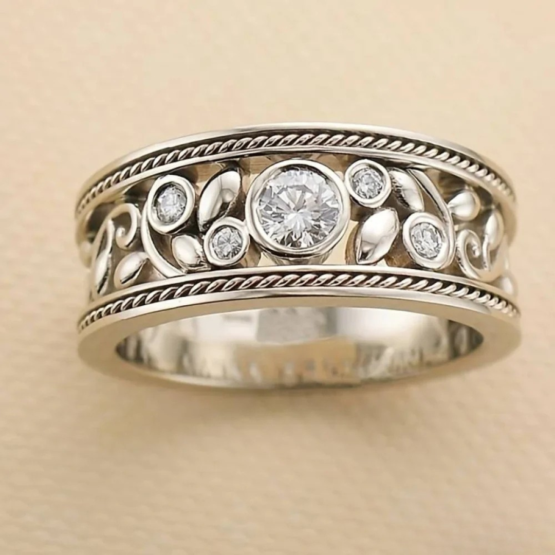 Bague vintage en Argent et zirconium
