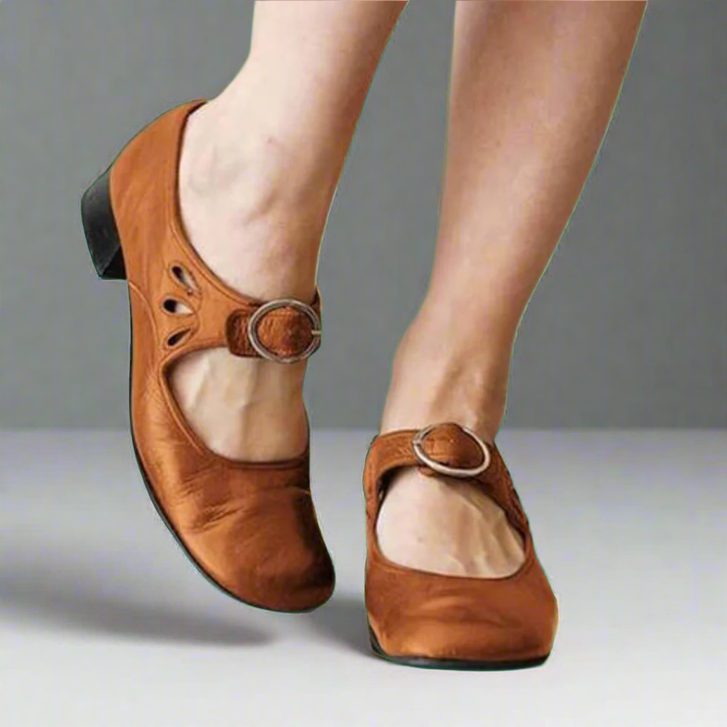 Denisa™ Sandales en cuir avec semelle compensée confortable