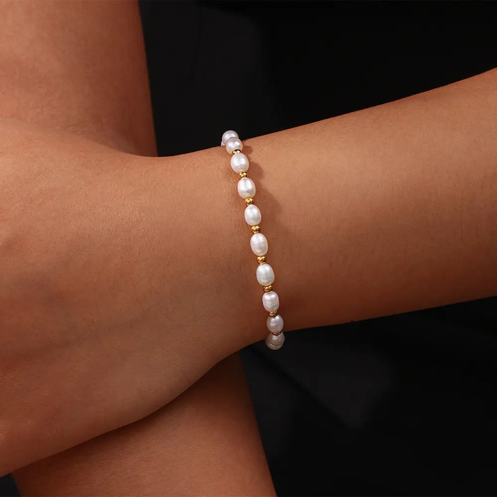 Bracelet Vintage effet Perles Naturelles