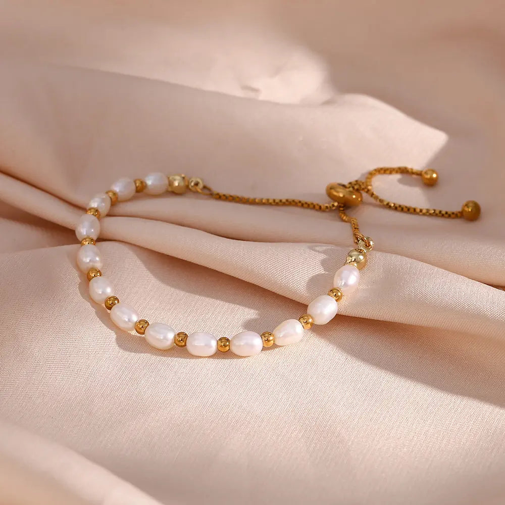Bracelet Vintage effet Perles Naturelles