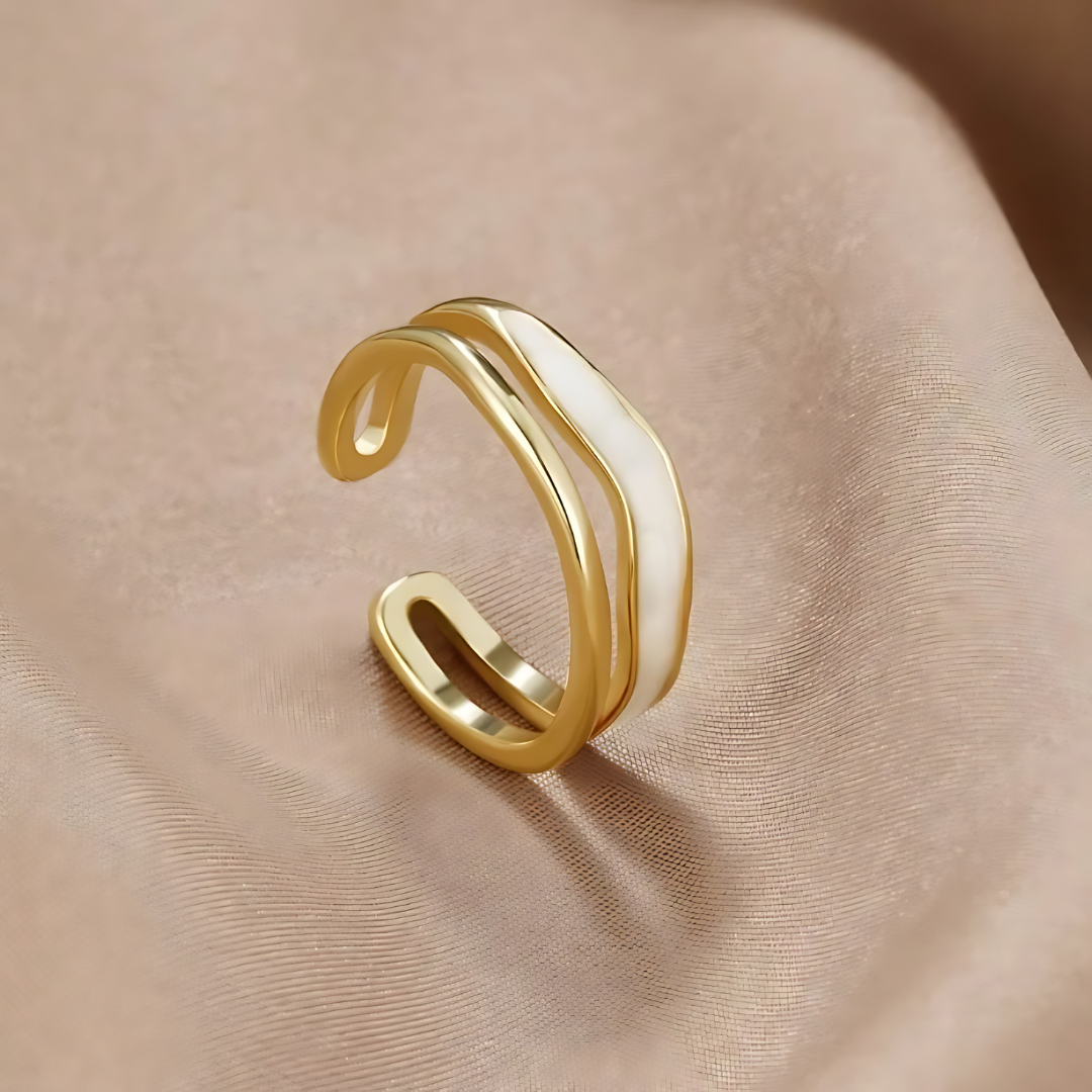 Bague Ajustable Superposée plaquée or 18K