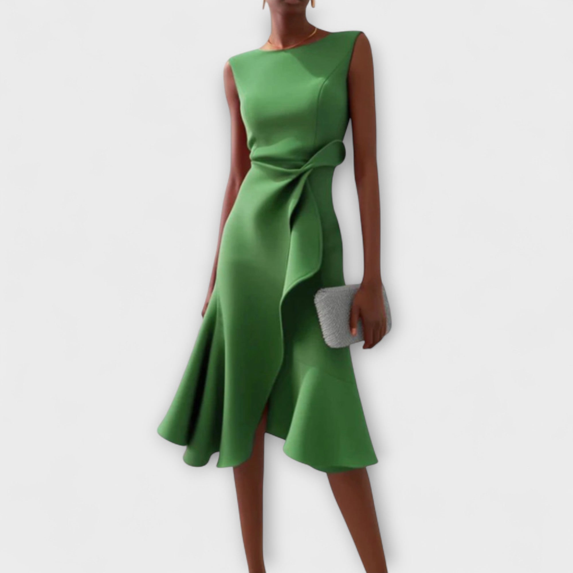JULIETTE | ROBE MIDI DRAPÉE ASYMÉTRIQUE