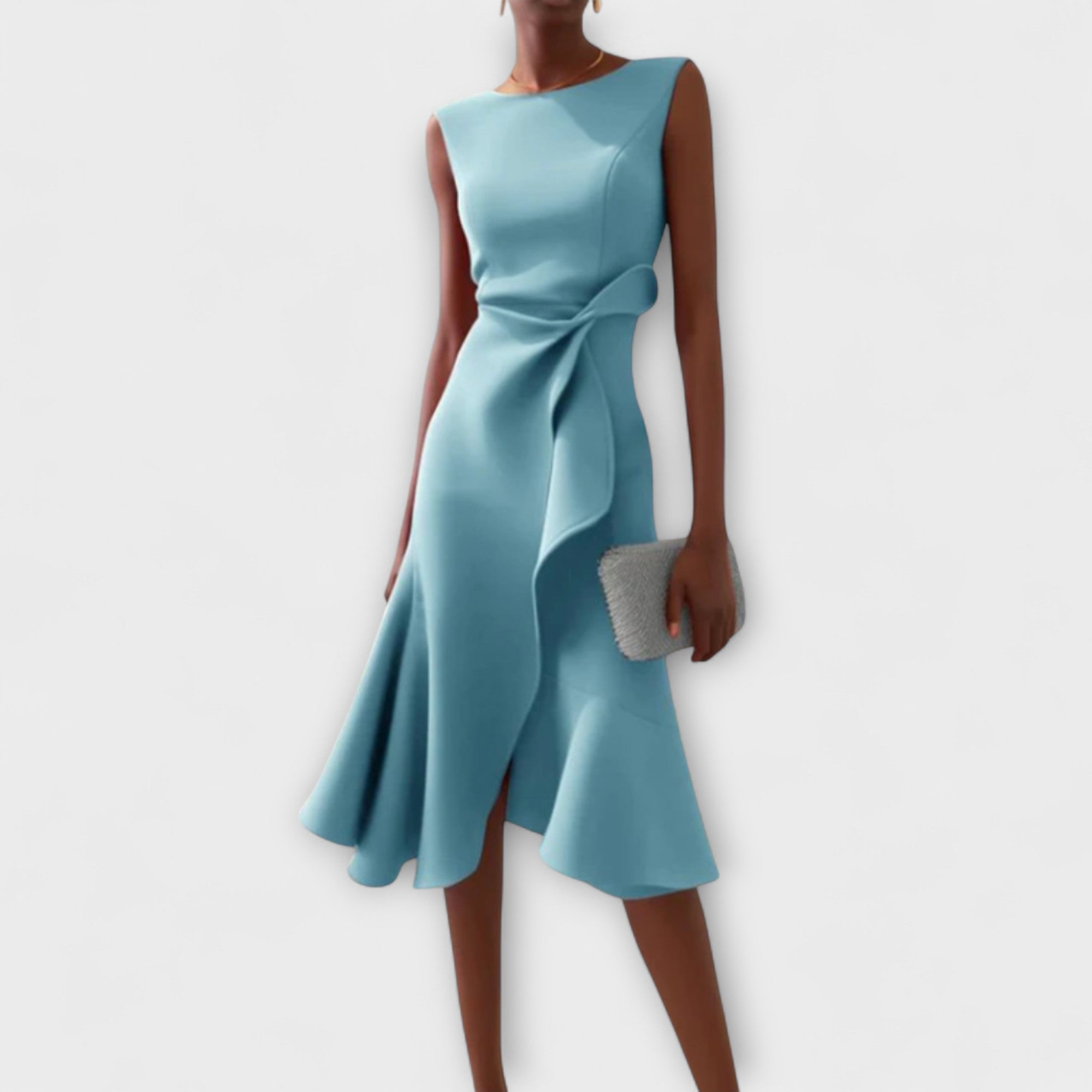 JULIETTE | ROBE MIDI DRAPÉE ASYMÉTRIQUE
