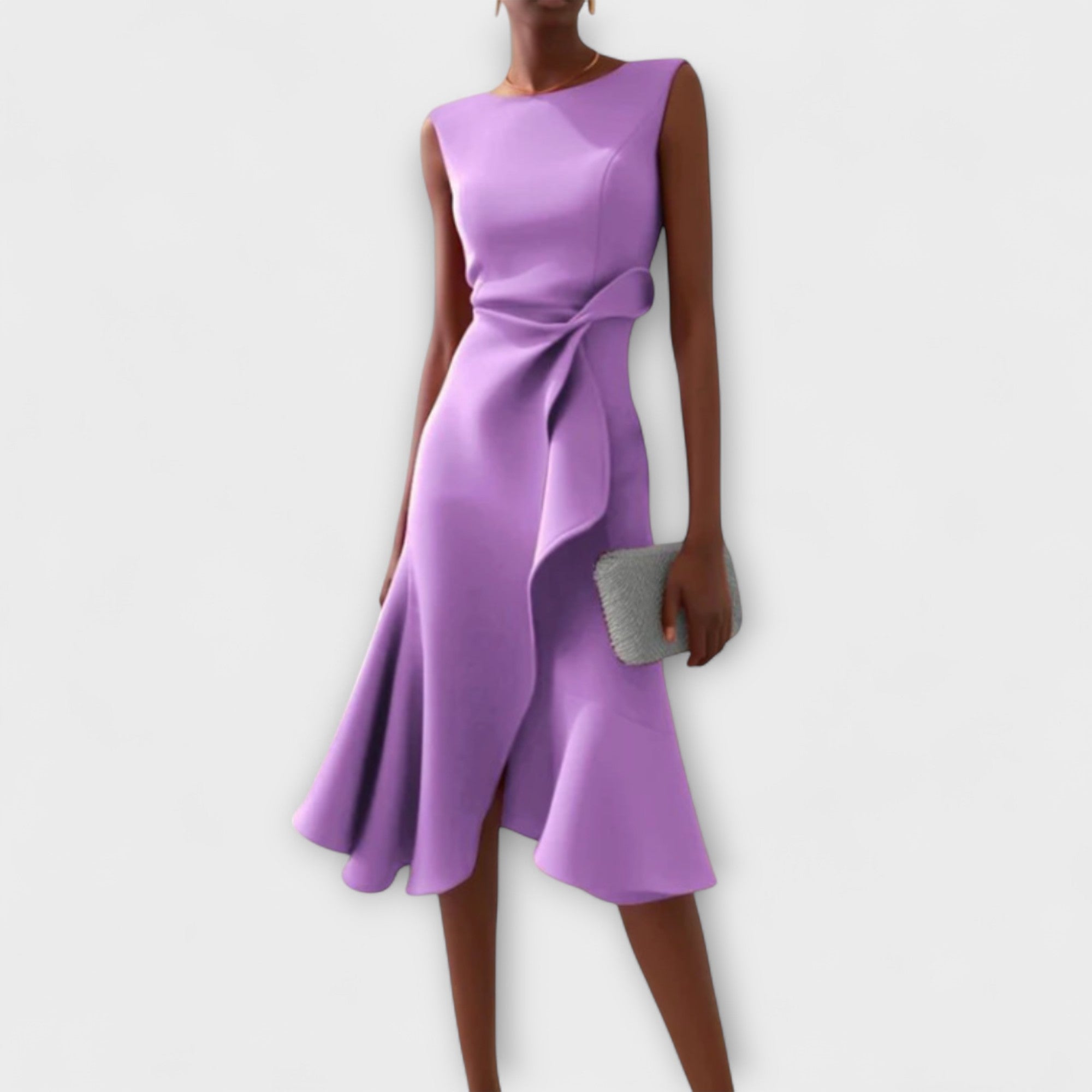 JULIETTE | ROBE MIDI DRAPÉE ASYMÉTRIQUE