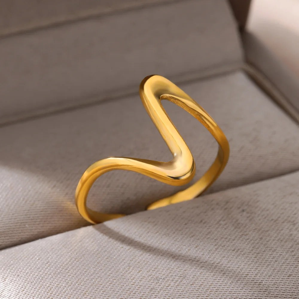 Bague Ajustable Irrégulière plaquée or 18K