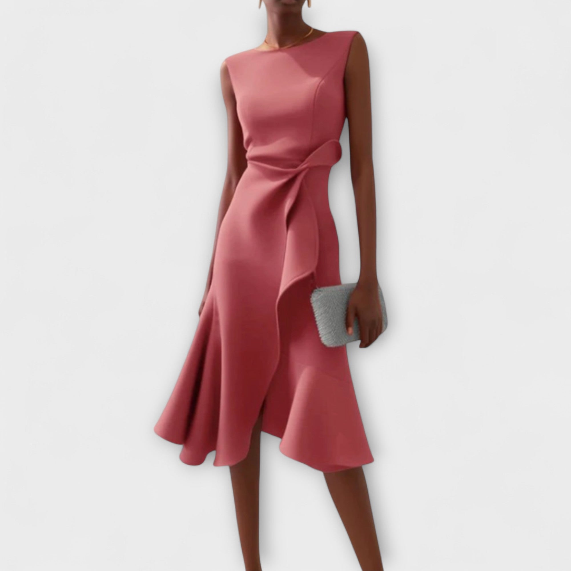 JULIETTE | ROBE MIDI DRAPÉE ASYMÉTRIQUE