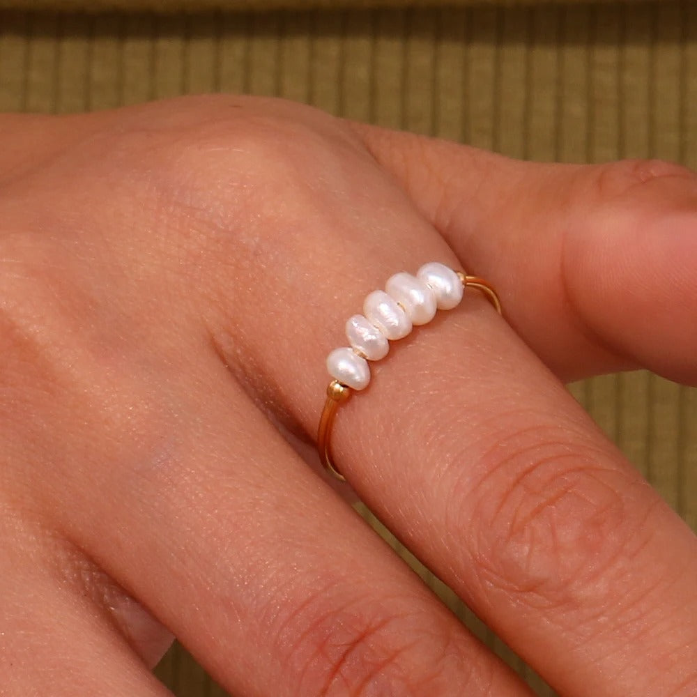 Bague Perle d’Eau Douce plaquée or 18K