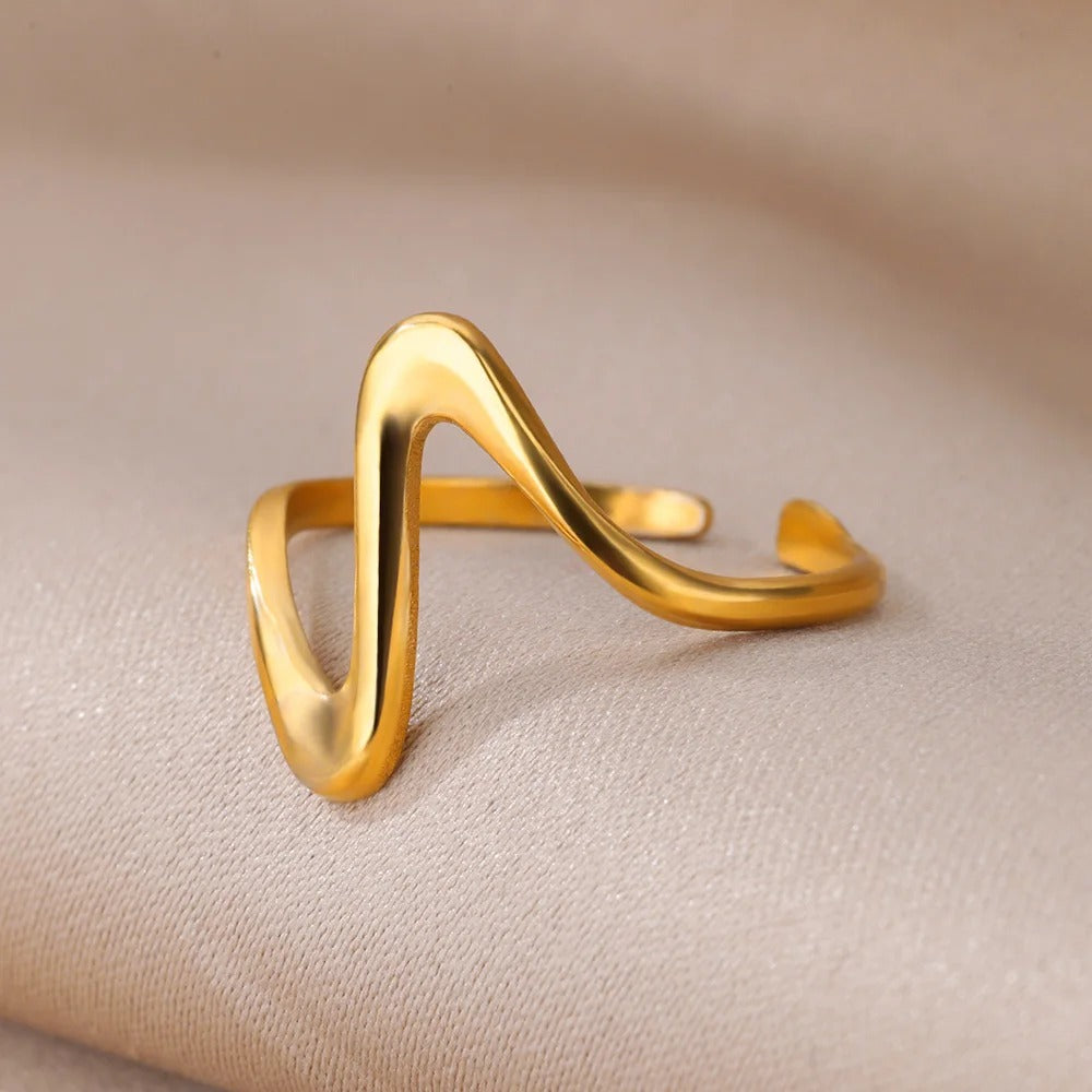 Bague Ajustable Irrégulière plaquée or 18K
