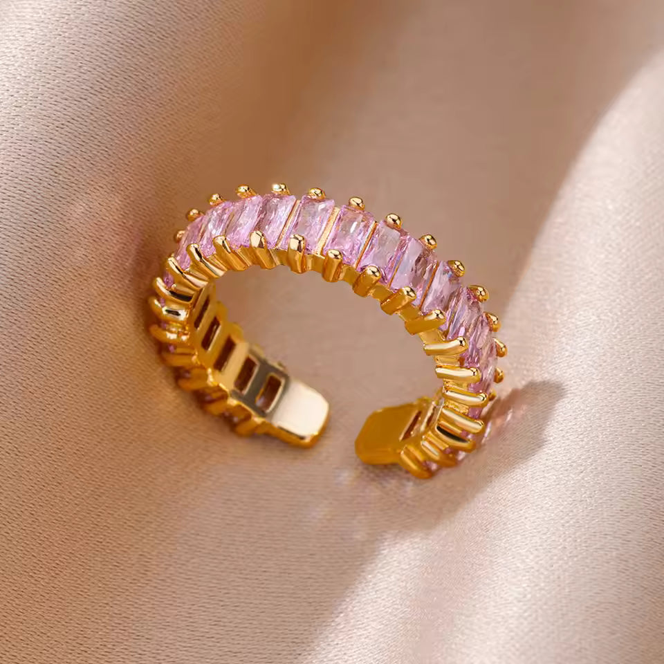 Bague Ajustable Vintage Rose plaquée or 18K