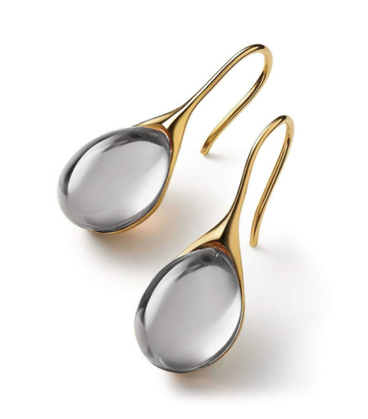 Boucles d’oreilles avec pierre effet cristal dorées et argentées