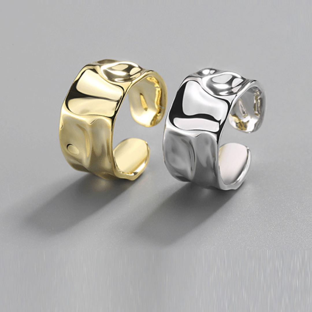 Bague large asymétrique en argent 925