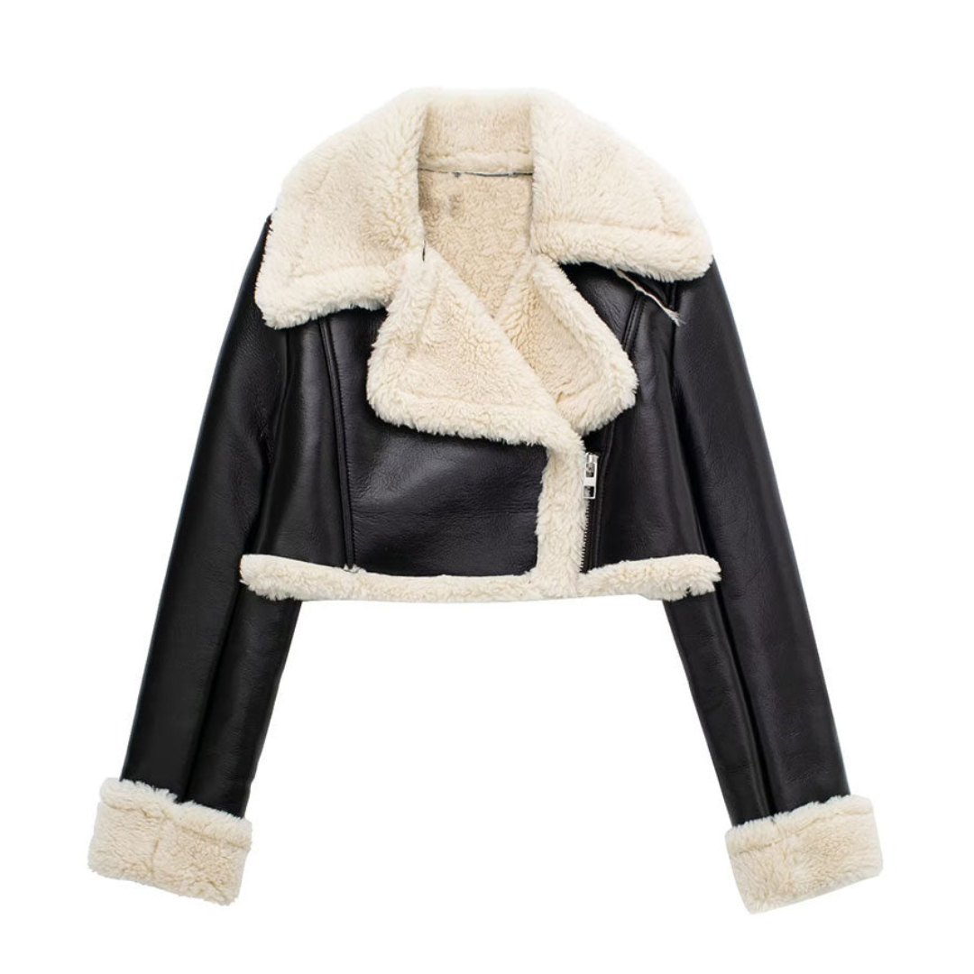 Yani -  Veste cropped avec col en fourrure