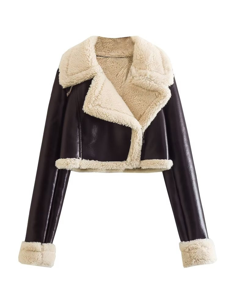 Yani -  Veste cropped avec col en fourrure