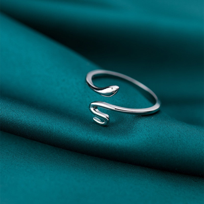 Bague réglable en argent 925 serpent