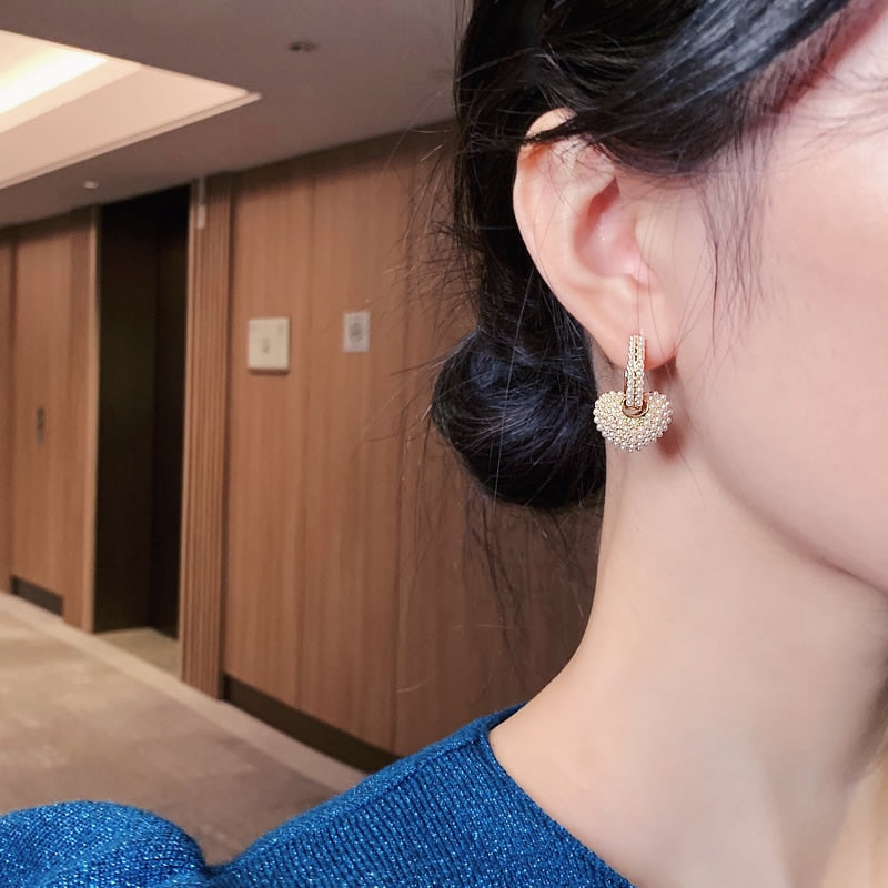 Boucles d'oreilles finition or « Perles de l'amour »