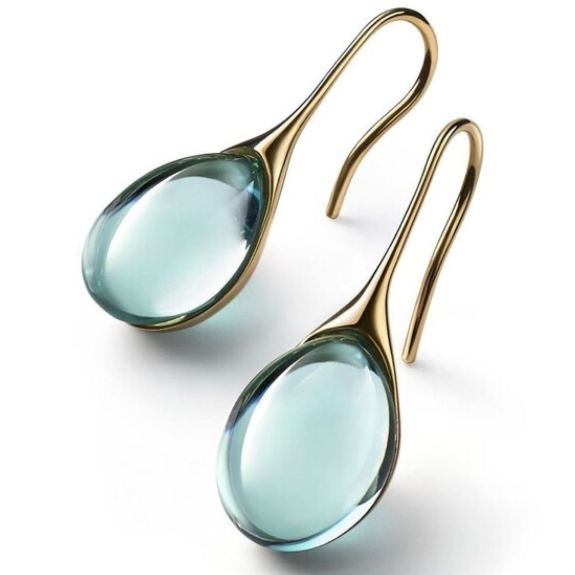 Boucles d’oreilles avec pierre effet cristal dorées et argentées