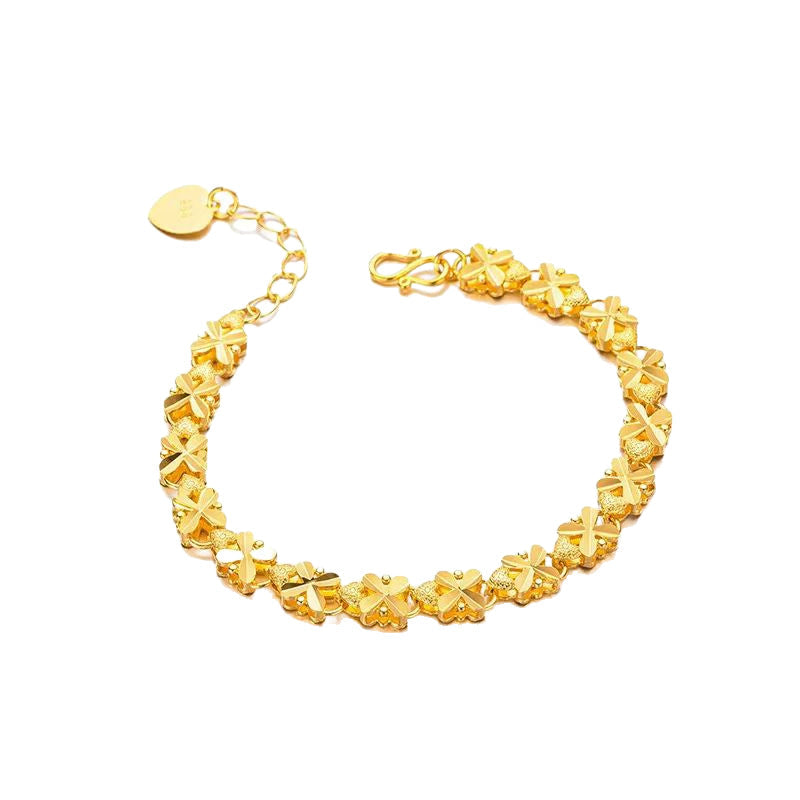 Bracelet Vintage Élégant avec Marguerite en Finition Dorée