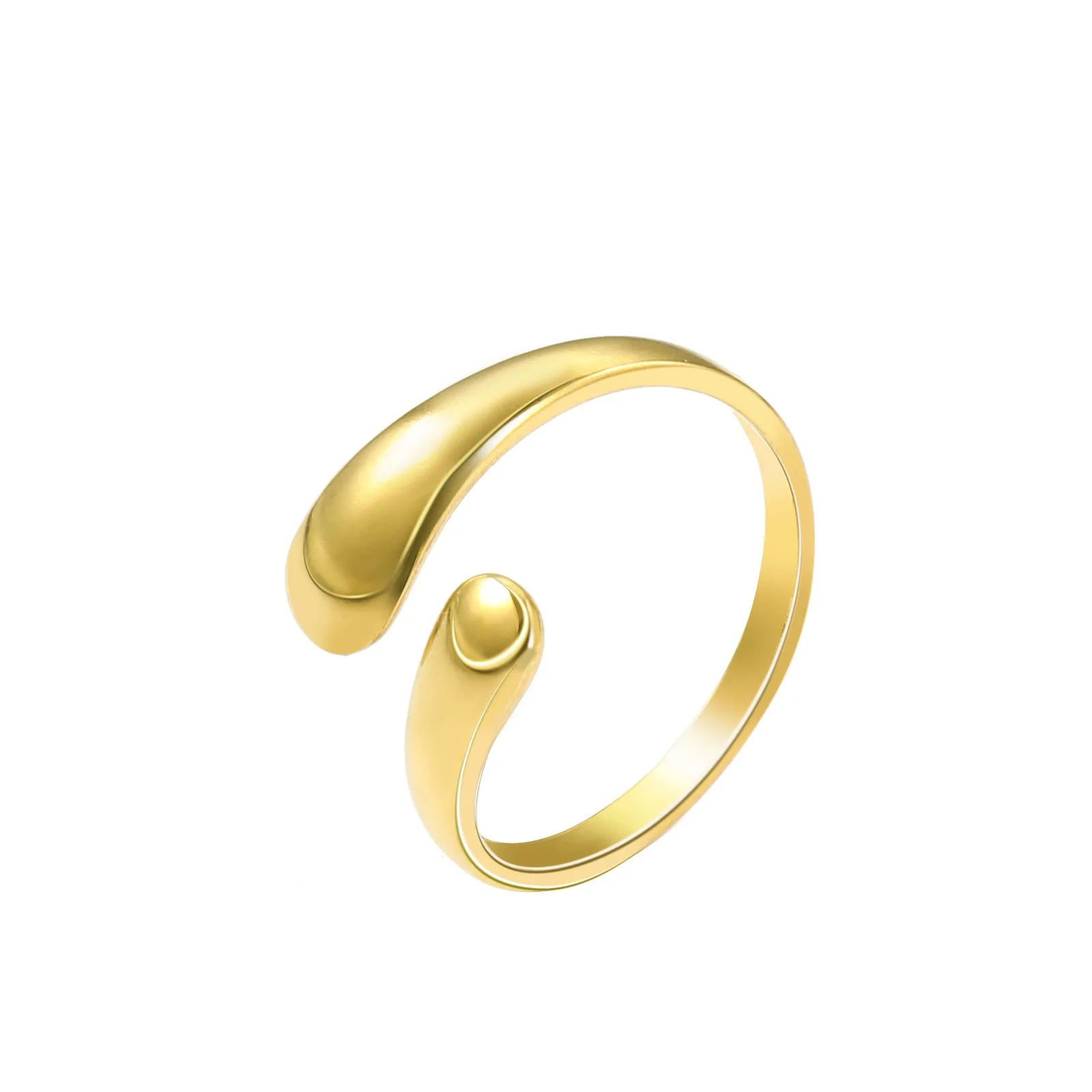 Bague Ajustable Gouttes d'Eau Finition Or